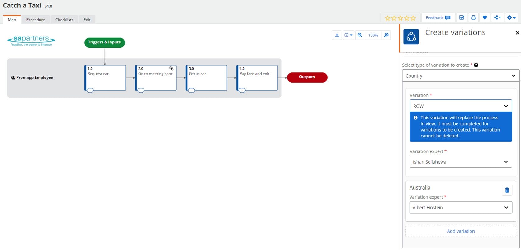 Create process variations 